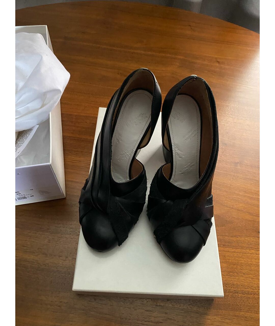 MAISON MARGIELA Черные кожаные туфли, фото 2