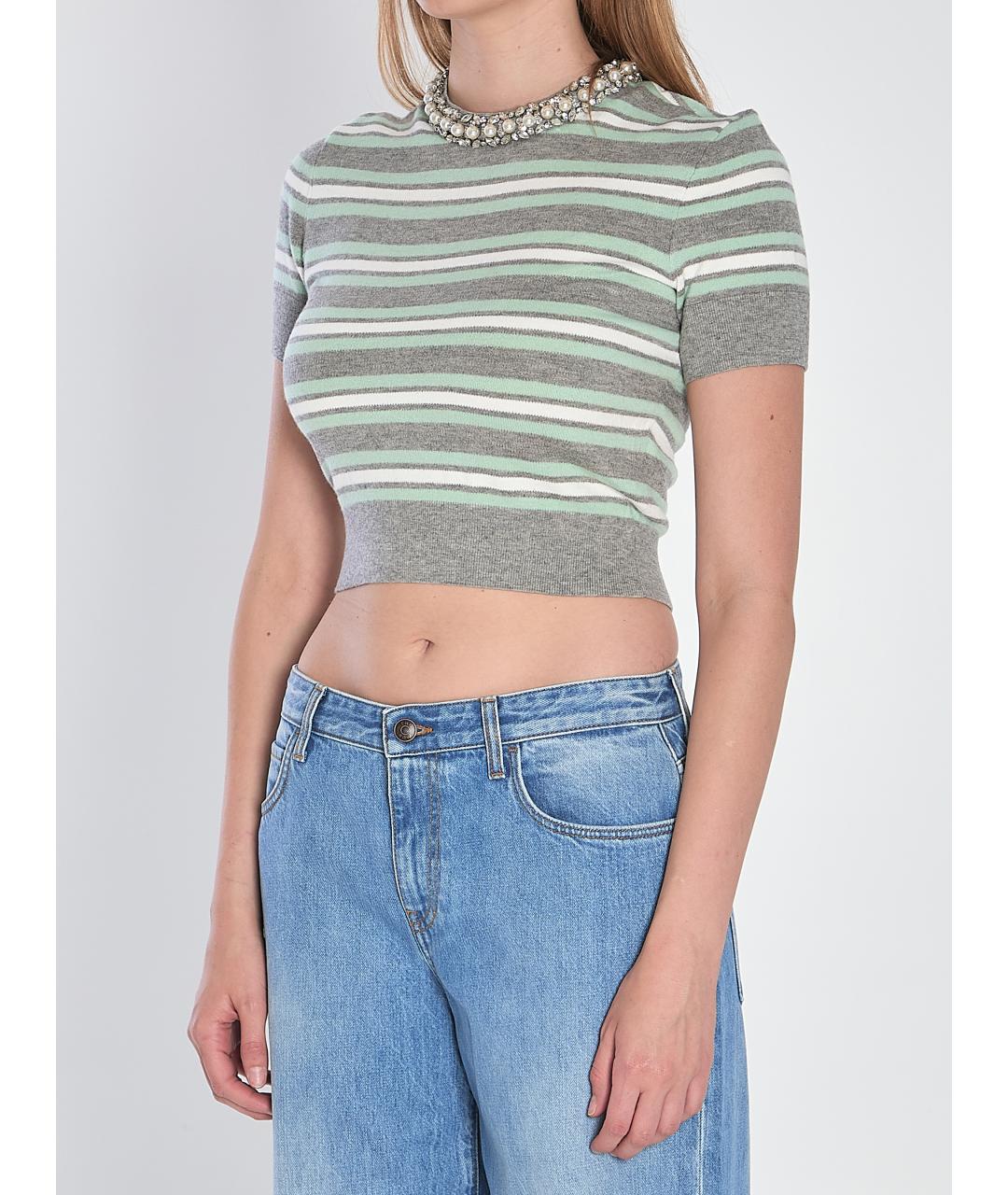 SELF-PORTRAIT Мульти шерстяная футболка, фото 3