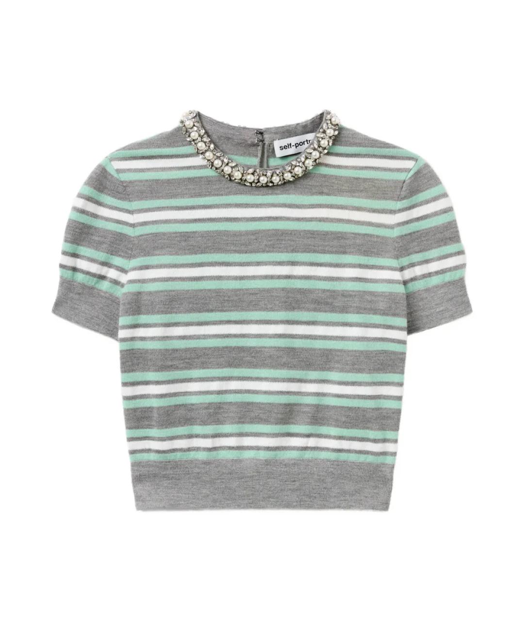 SELF-PORTRAIT Мульти шерстяная футболка, фото 1