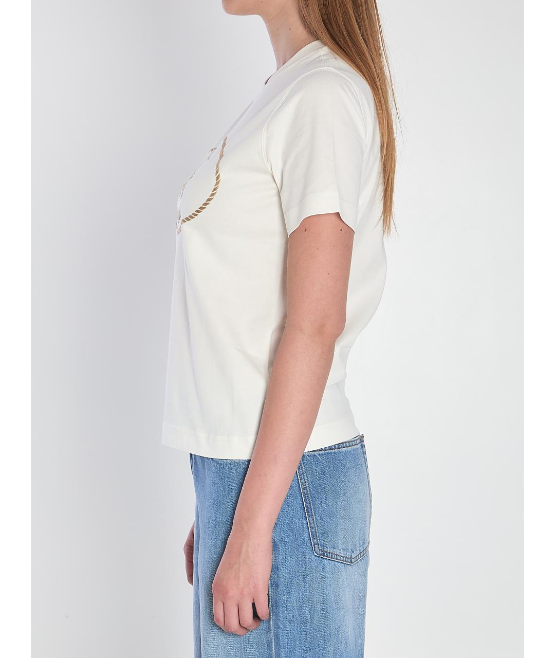 BURBERRY Белая хлопковая футболка, фото 4