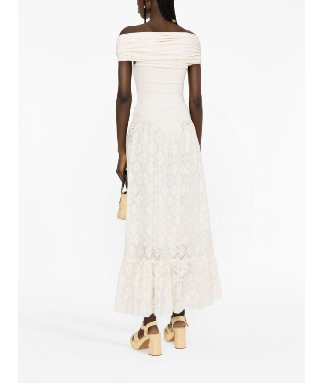 GUCCI Белая хлопковая юбка макси, фото 2