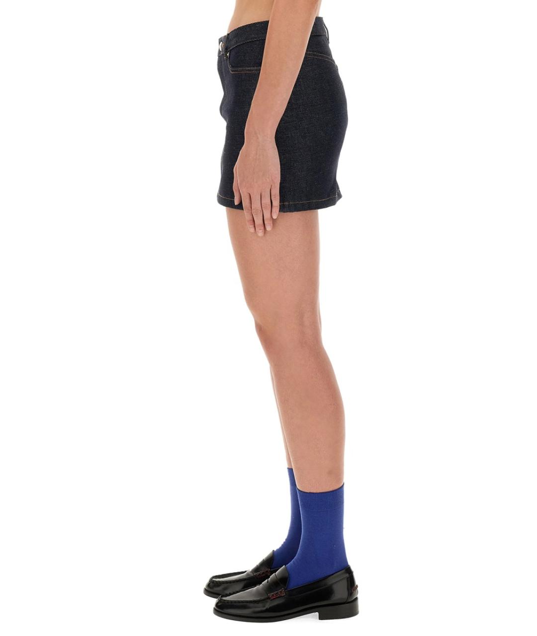 A.P.C. Синяя хлопковая юбка мини, фото 3