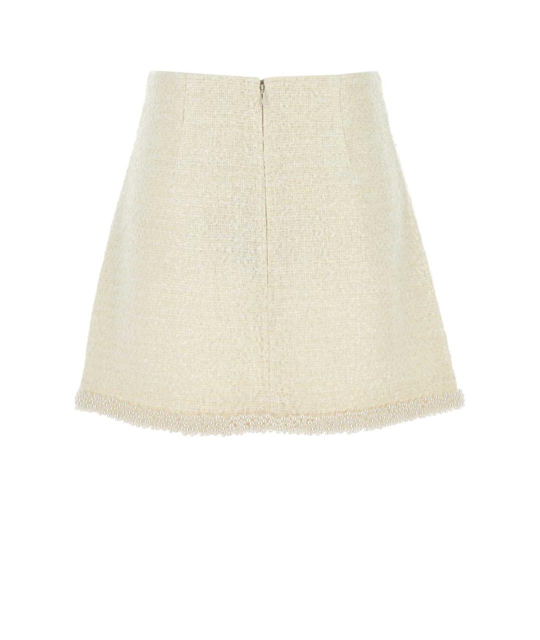 SELF-PORTRAIT Белая полиэстеровая юбка мини, фото 2