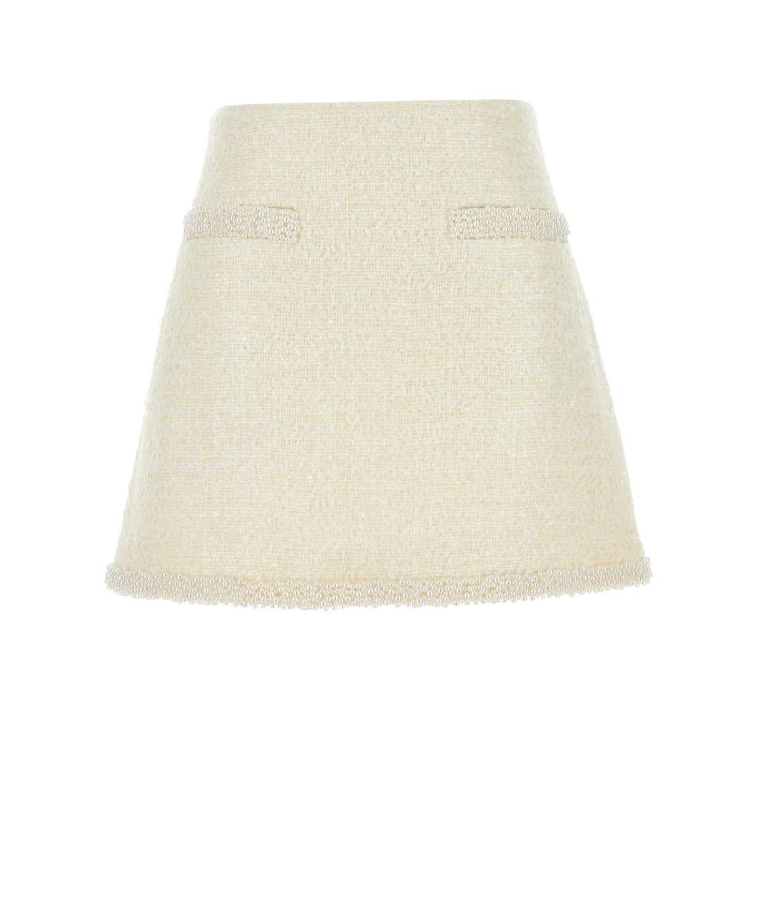 SELF-PORTRAIT Белая полиэстеровая юбка мини, фото 1