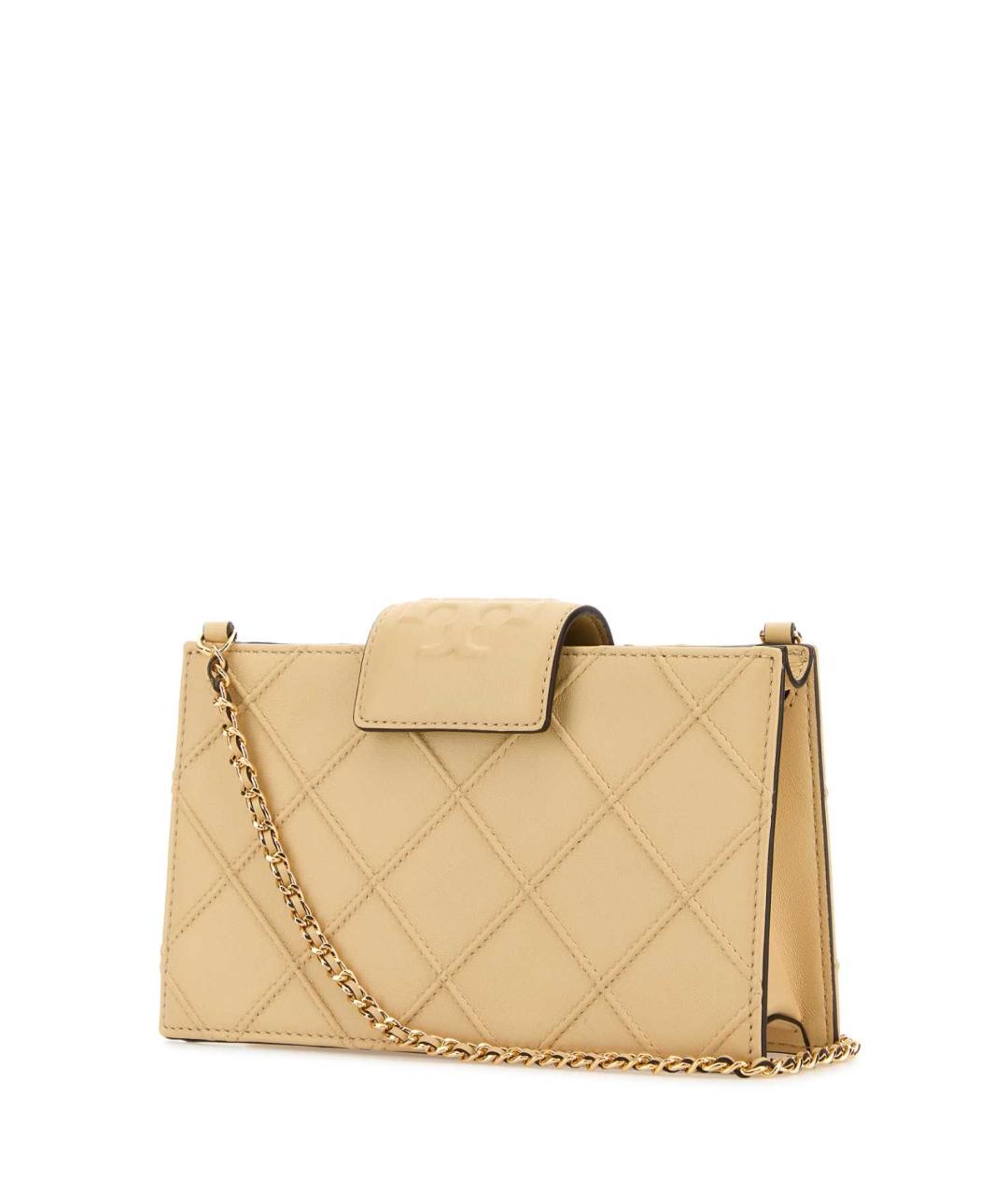 TORY BURCH Бежевая кожаная сумка через плечо, фото 2