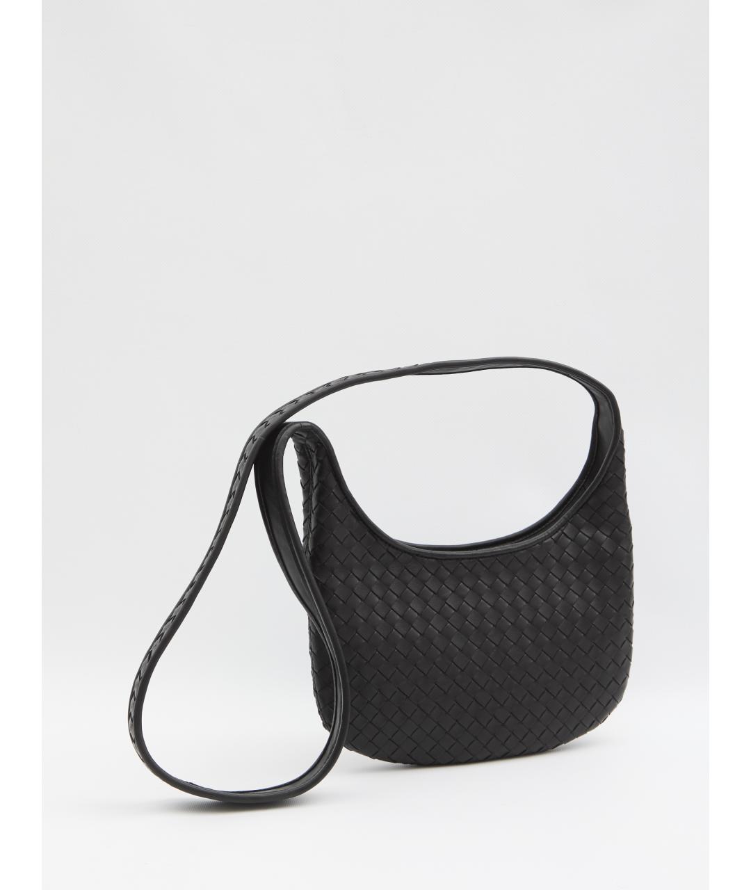 BOTTEGA VENETA Черная кожаная сумка на плечо, фото 2