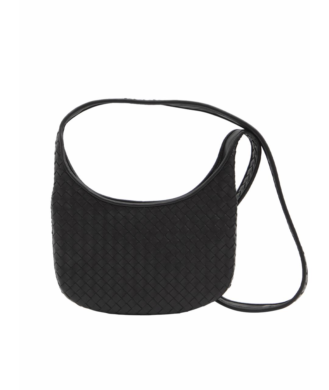 BOTTEGA VENETA Черная кожаная сумка на плечо, фото 1