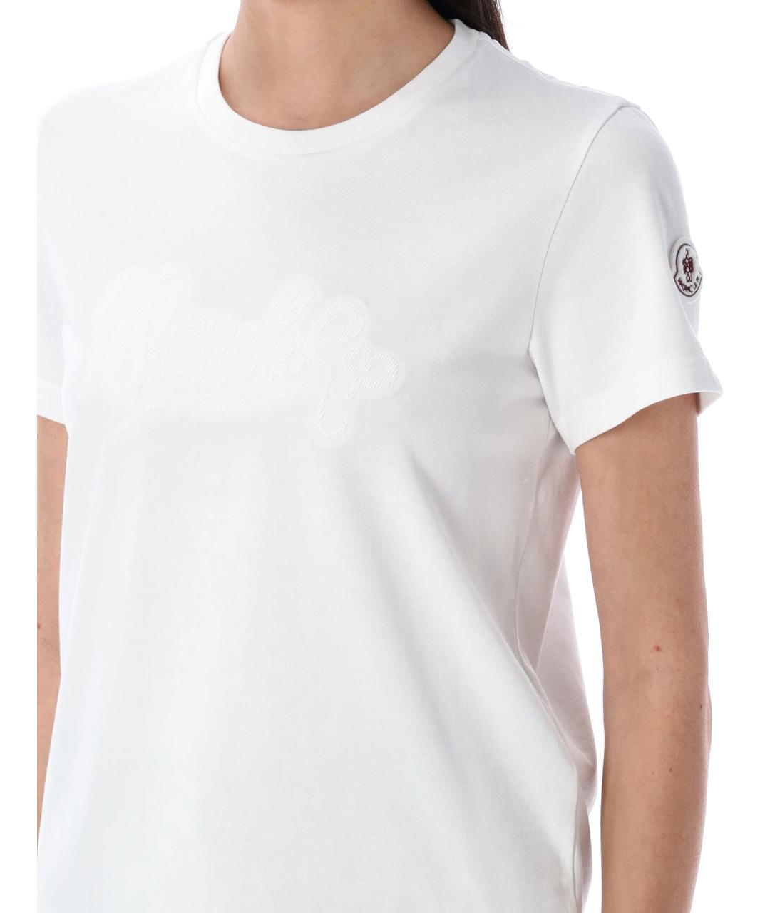 MONCLER Белая хлопковая футболка, фото 2