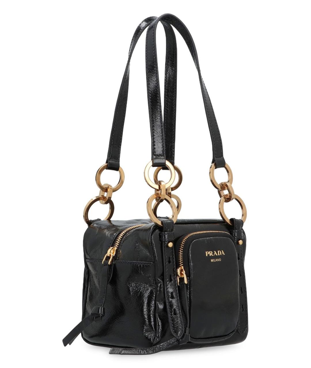 PRADA Черная кожаная сумка тоут, фото 3