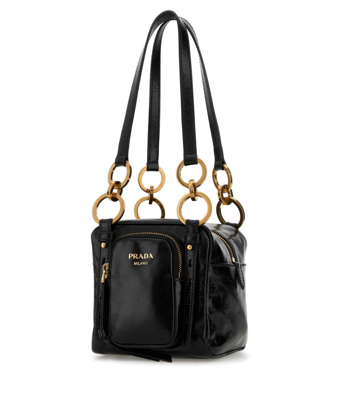 PRADA Черная кожаная сумка тоут, фото 2