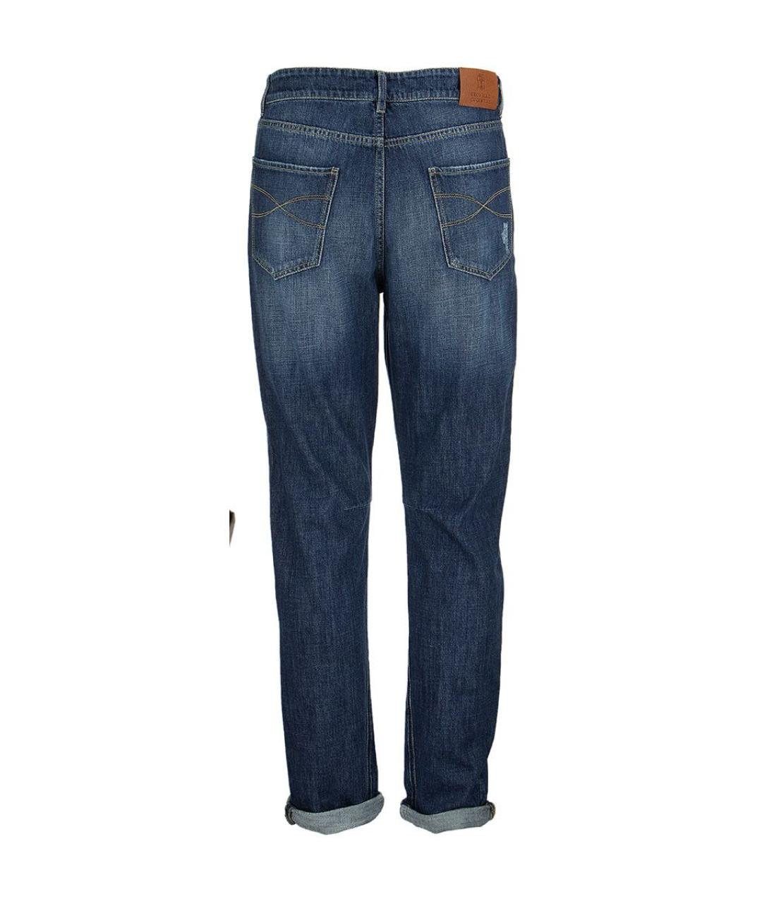 BRUNELLO CUCINELLI Синие хлопковые джинсы скинни, фото 2