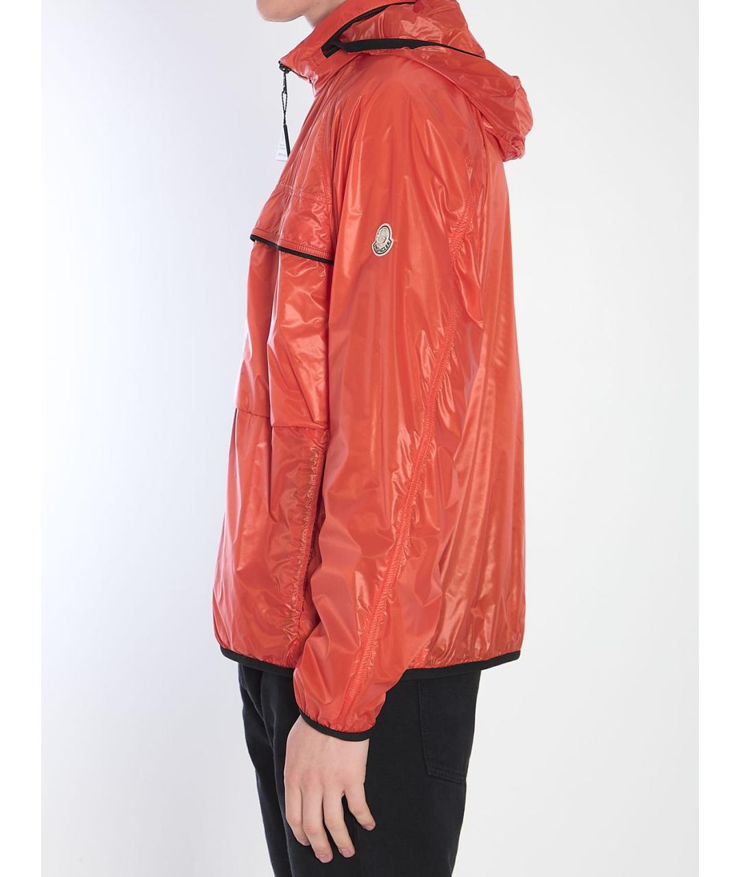 MONCLER Оранжевая полиамидовая куртка, фото 4