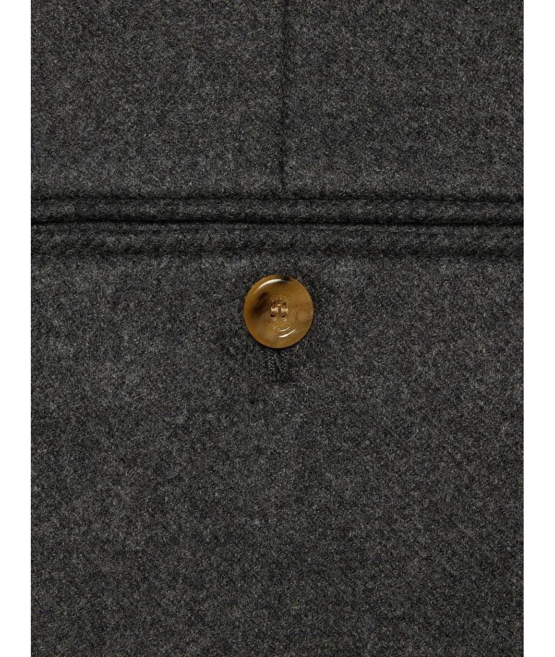 GUCCI Серые шерстяные повседневные брюки, фото 2