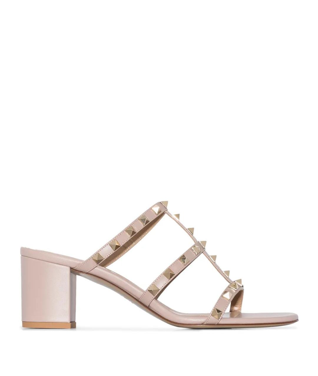 VALENTINO Розовые кожаные сандалии, фото 1