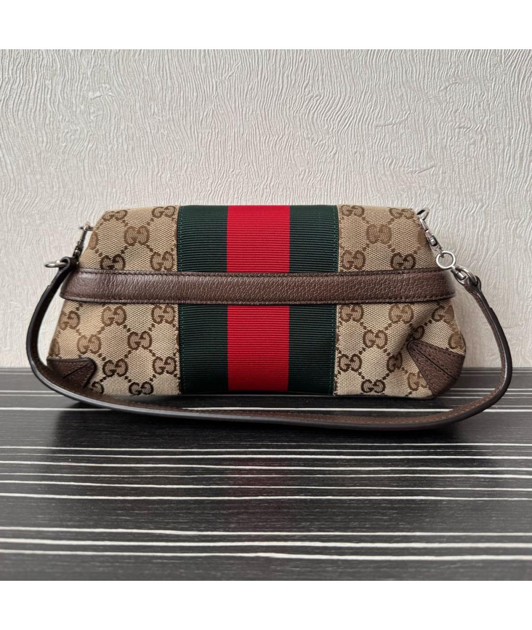 GUCCI Коричневая тканевая сумка через плечо, фото 3