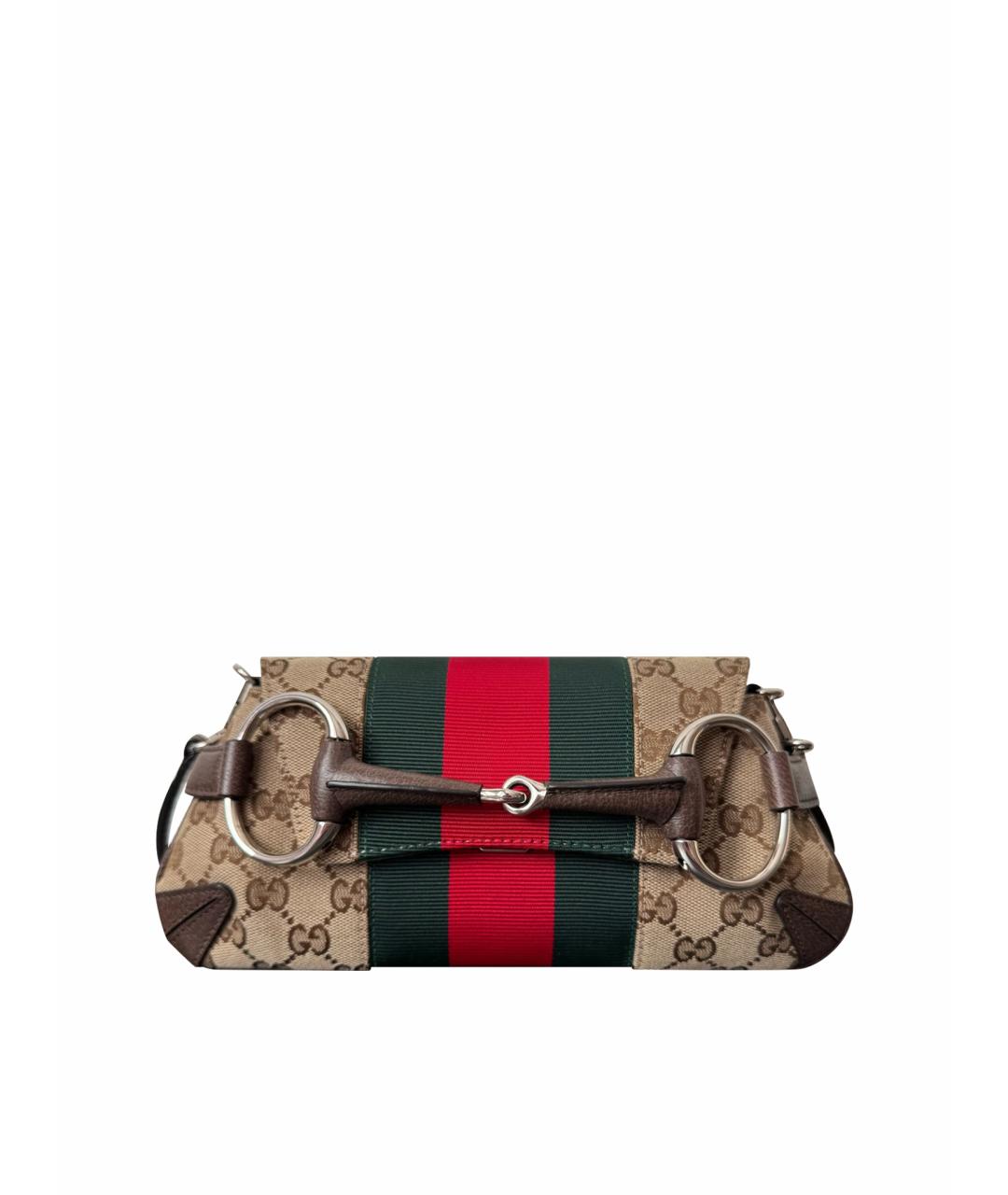 GUCCI Коричневая тканевая сумка через плечо, фото 6