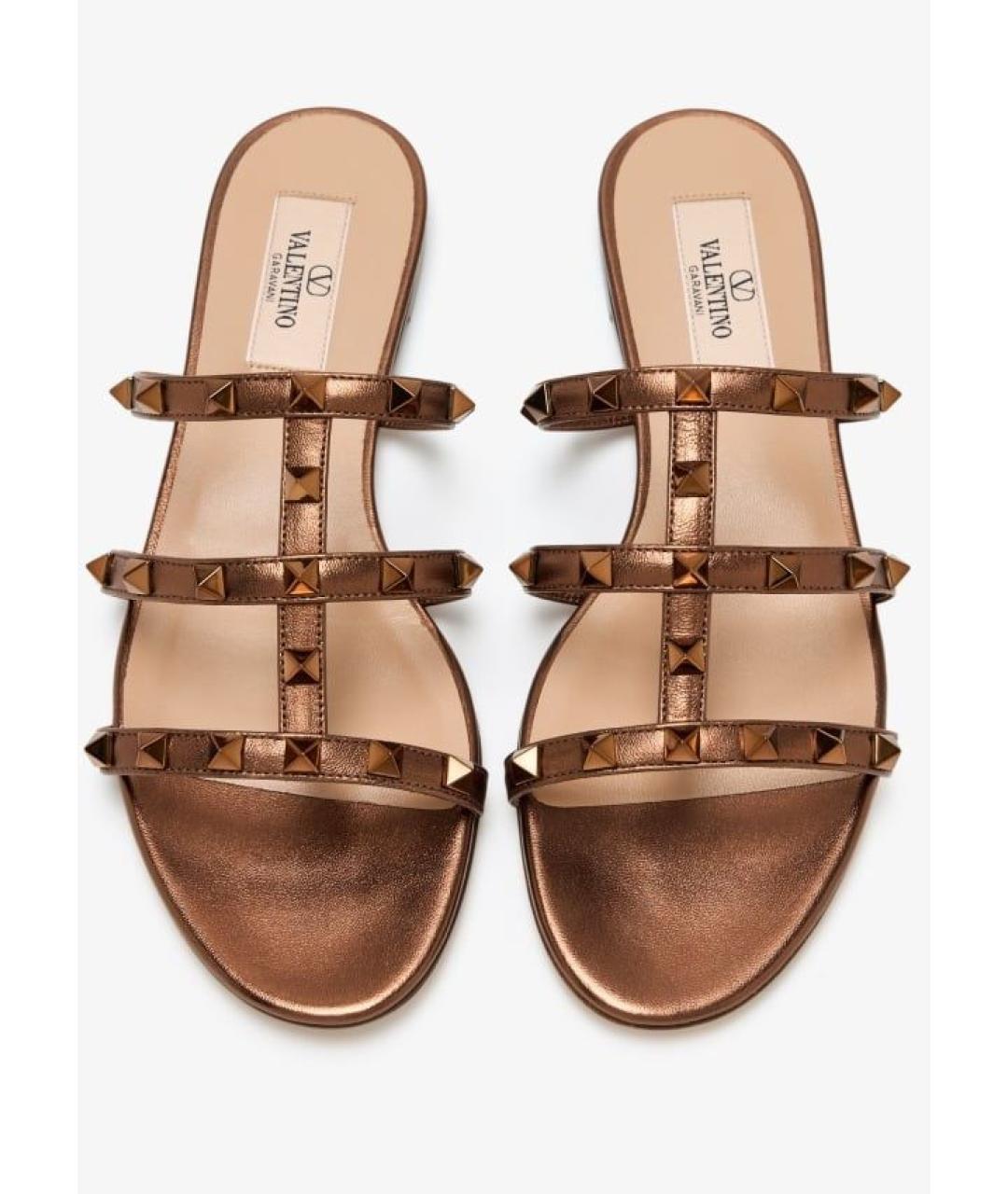 VALENTINO Коричневые кожаные сандалии, фото 4