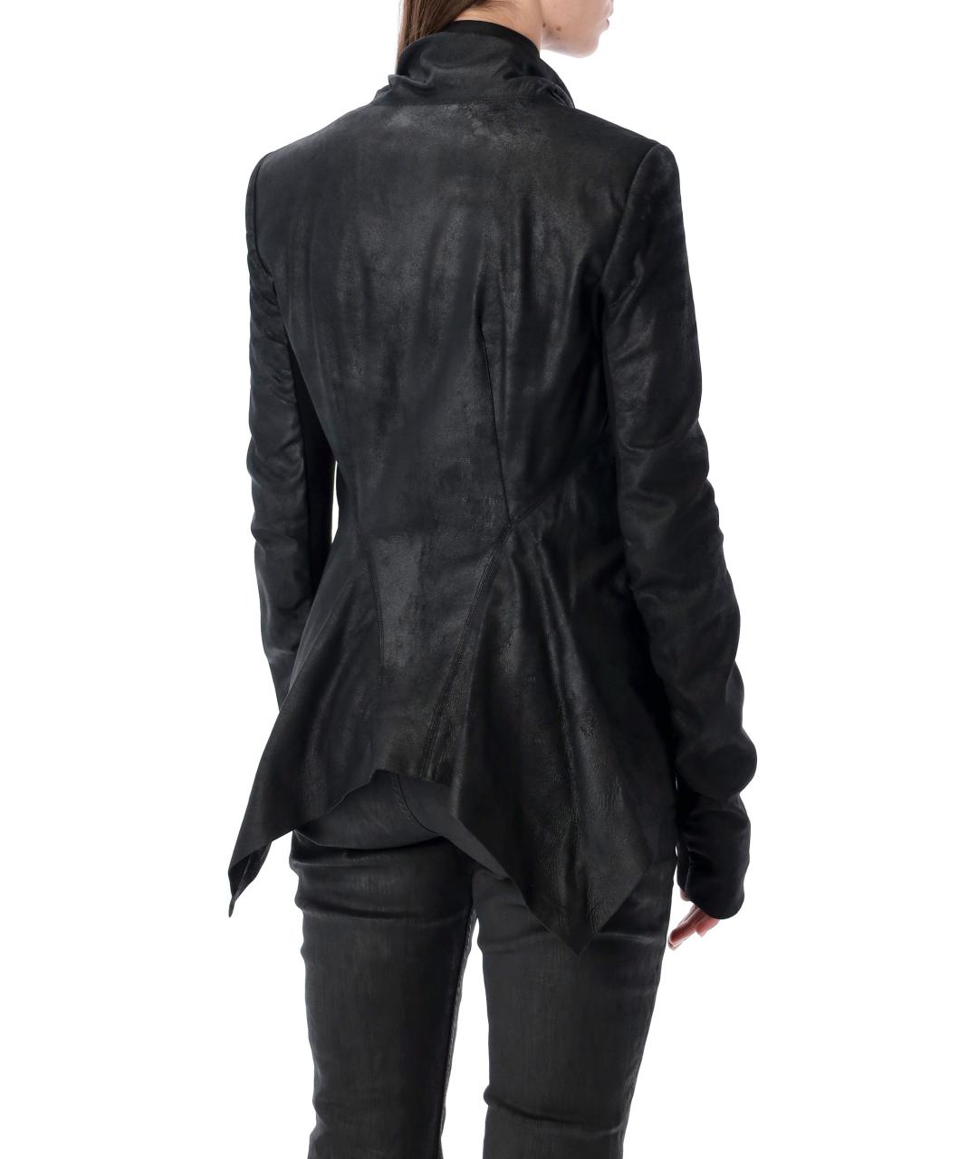 RICK OWENS Черная кожаная куртка, фото 3