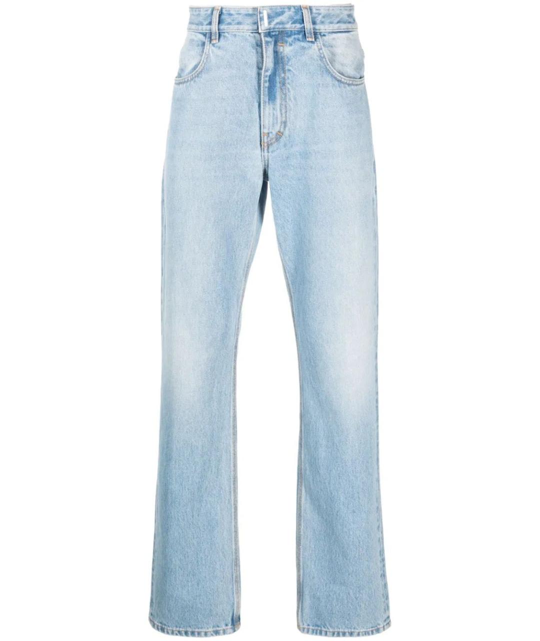 GIVENCHY Голубые хлопковые прямые джинсы, фото 1