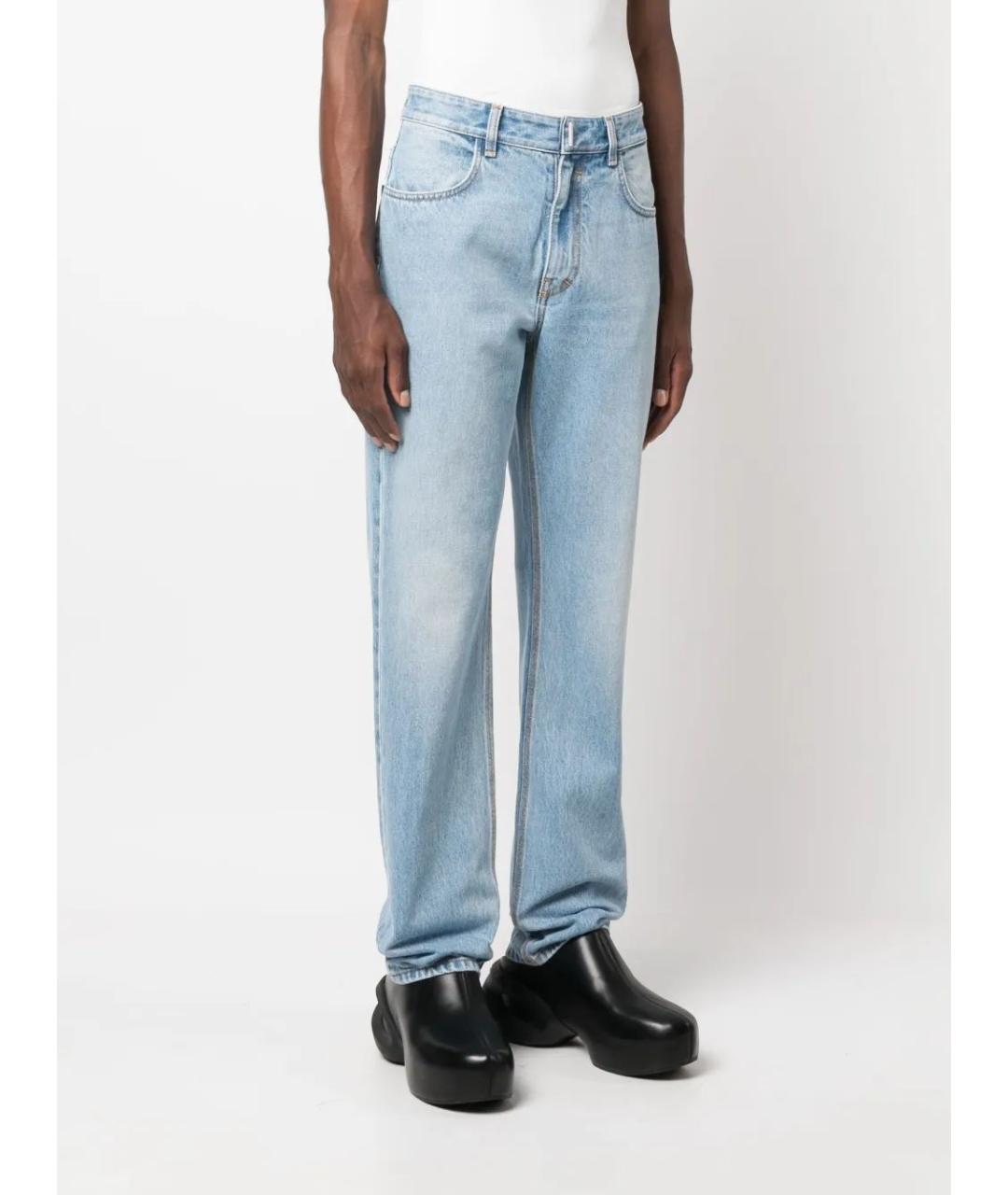 GIVENCHY Голубые хлопковые прямые джинсы, фото 4