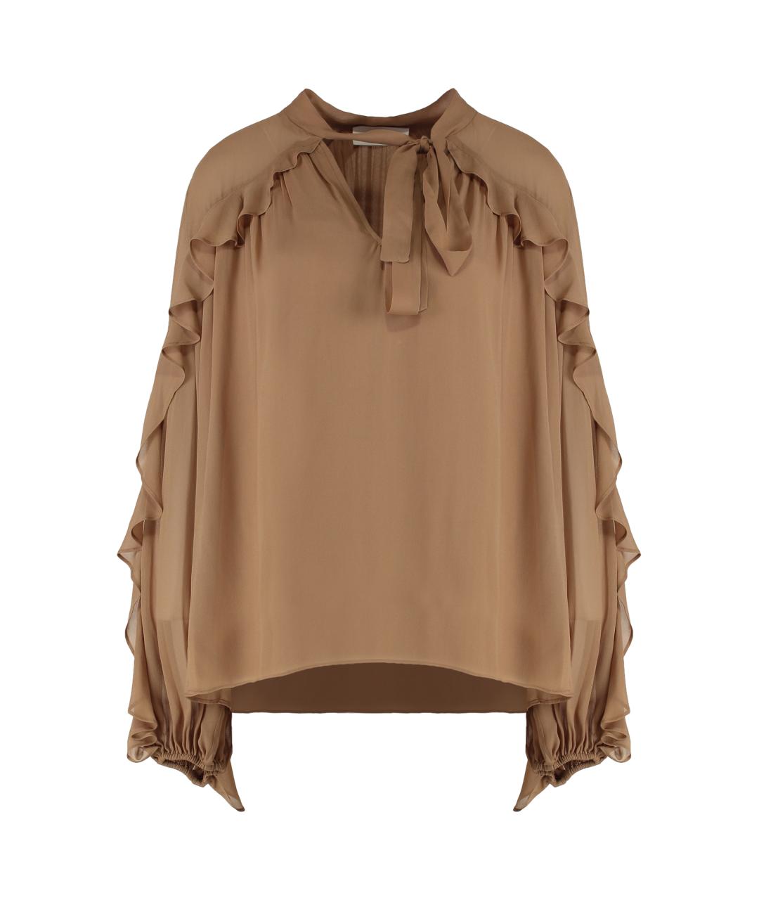 ZIMMERMANN Бежевая креповая блузы, фото 2