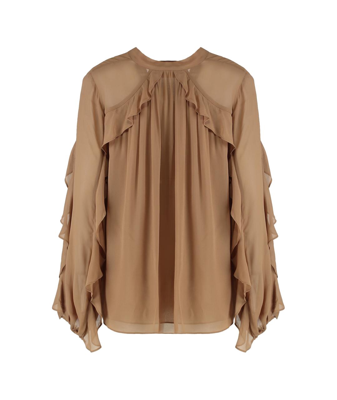 ZIMMERMANN Бежевая креповая блузы, фото 4
