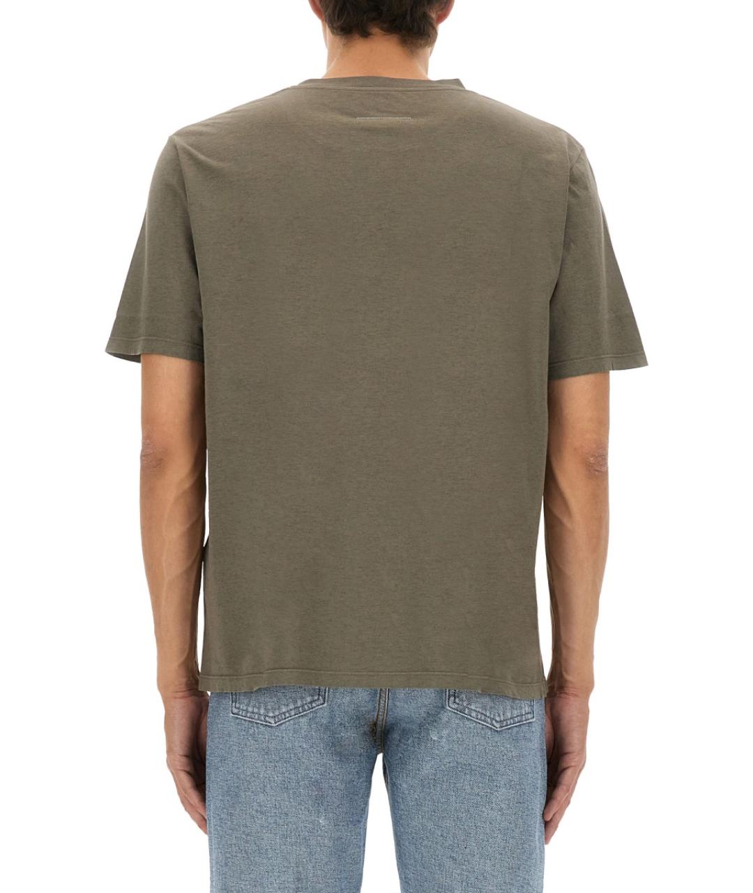 MM6 MAISON MARGIELA Бежевая хлопковая футболка, фото 3