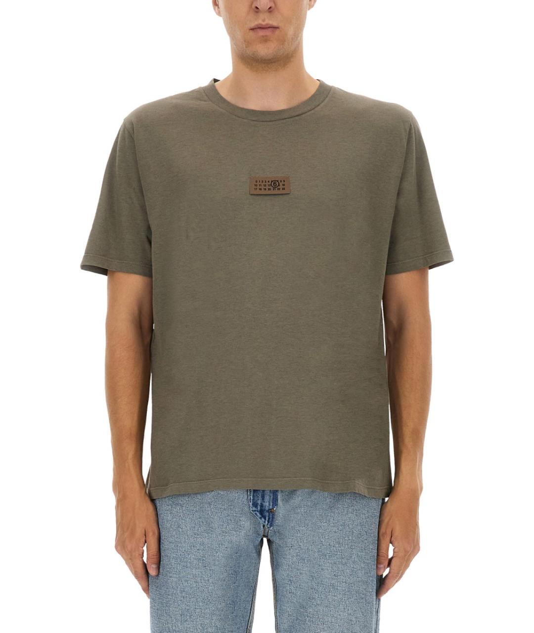 MM6 MAISON MARGIELA Бежевая хлопковая футболка, фото 6