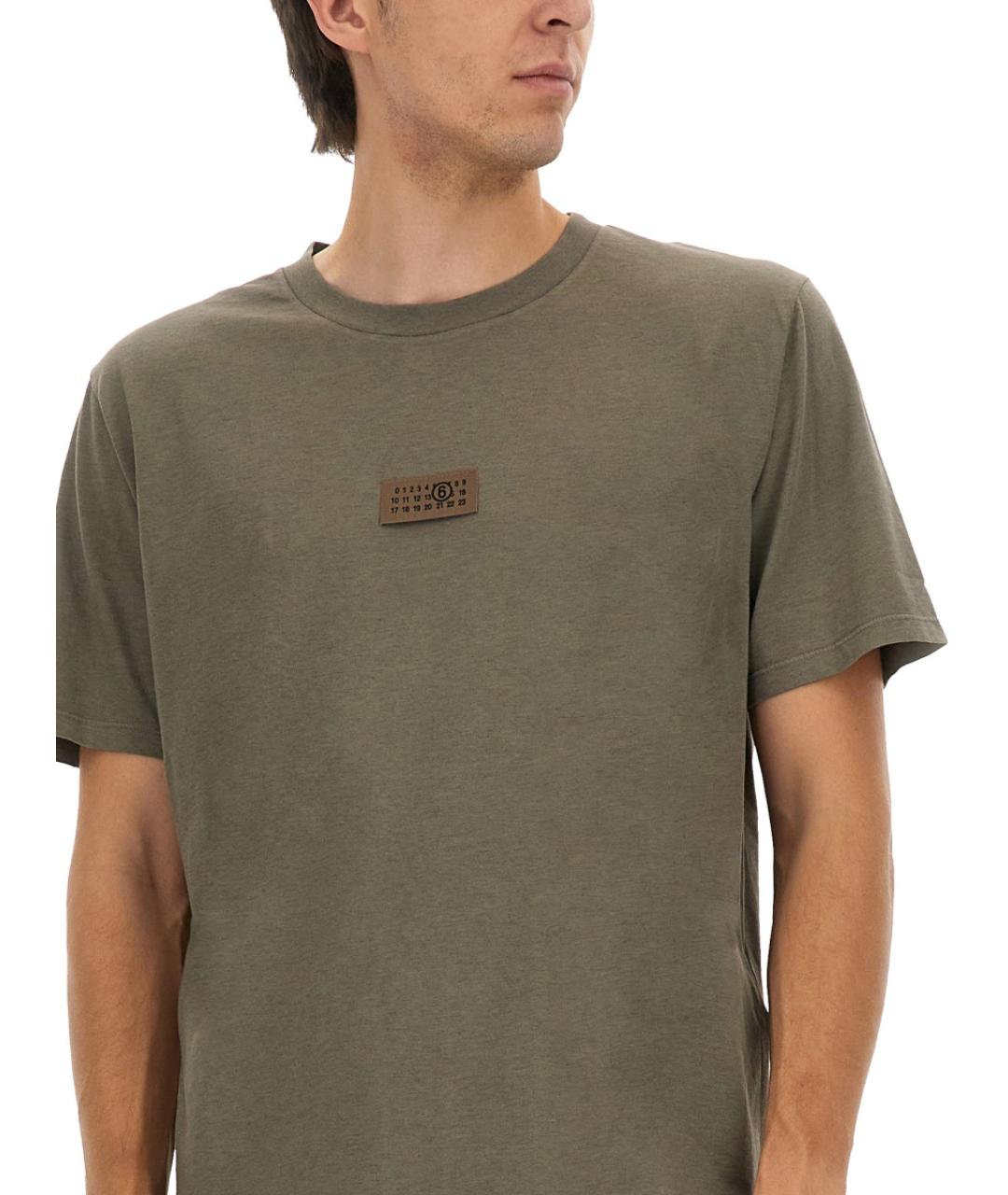 MM6 MAISON MARGIELA Бежевая хлопковая футболка, фото 5