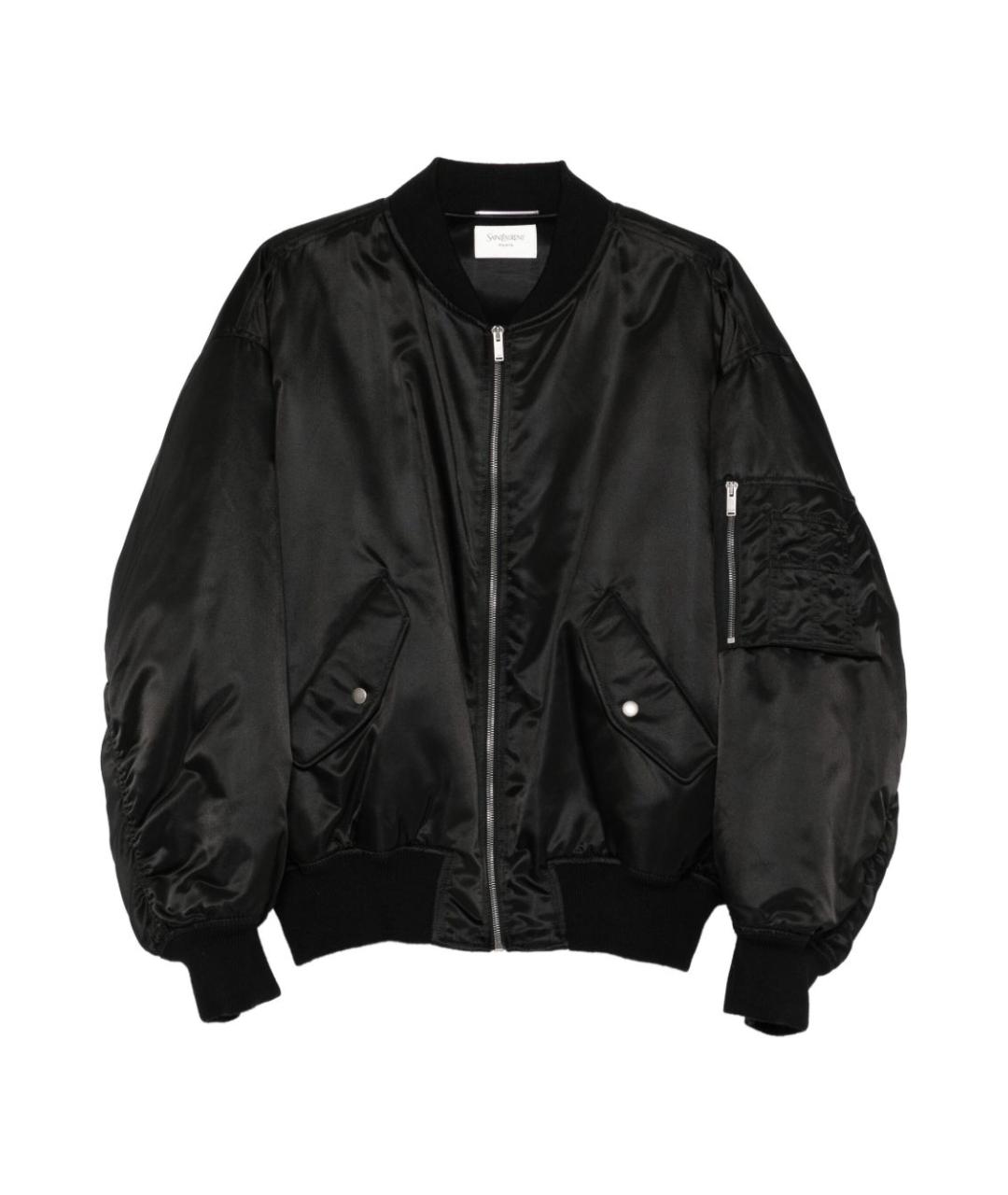 SAINT LAURENT Черная синтетическая куртка, фото 1