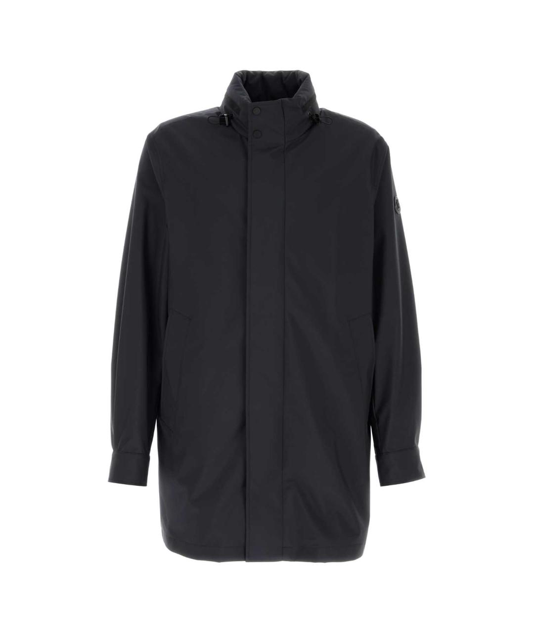 MONCLER Темно-синяя полиэстеровая куртка, фото 1