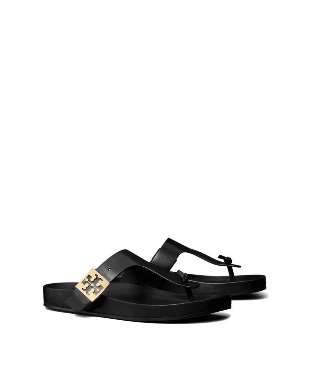 TORY BURCH Черные кожаные сандалии, фото 5