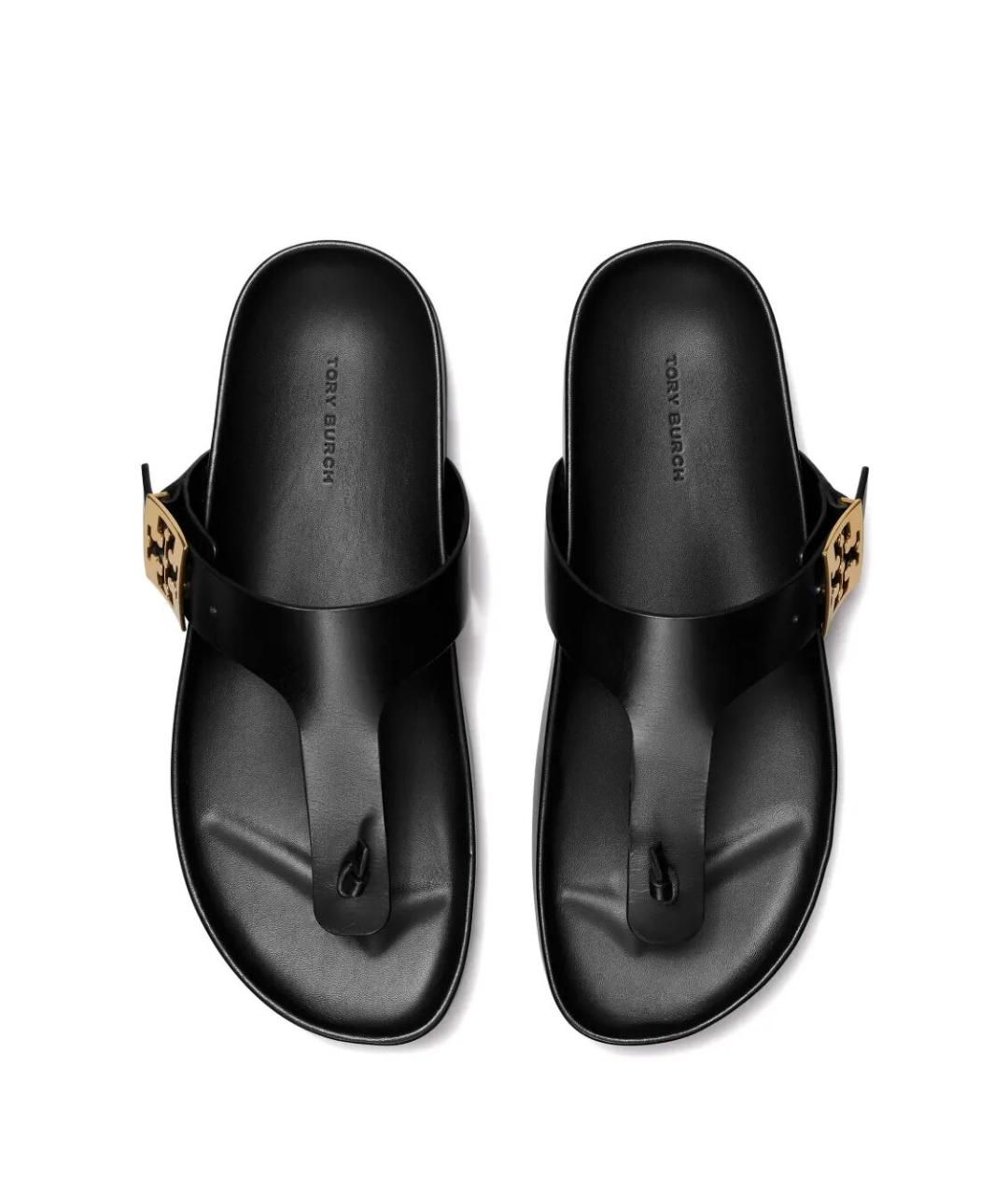 TORY BURCH Черные кожаные сандалии, фото 2