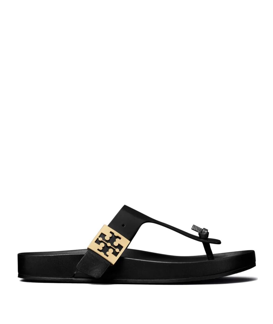 TORY BURCH Черные кожаные сандалии, фото 1