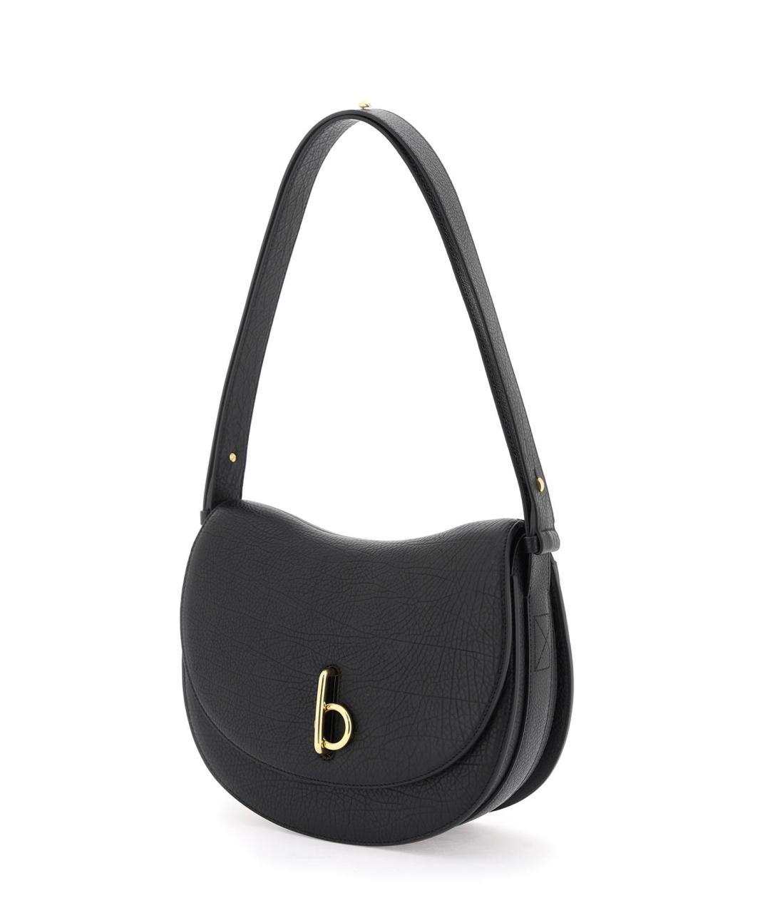 BURBERRY Черная кожаная сумка через плечо, фото 4