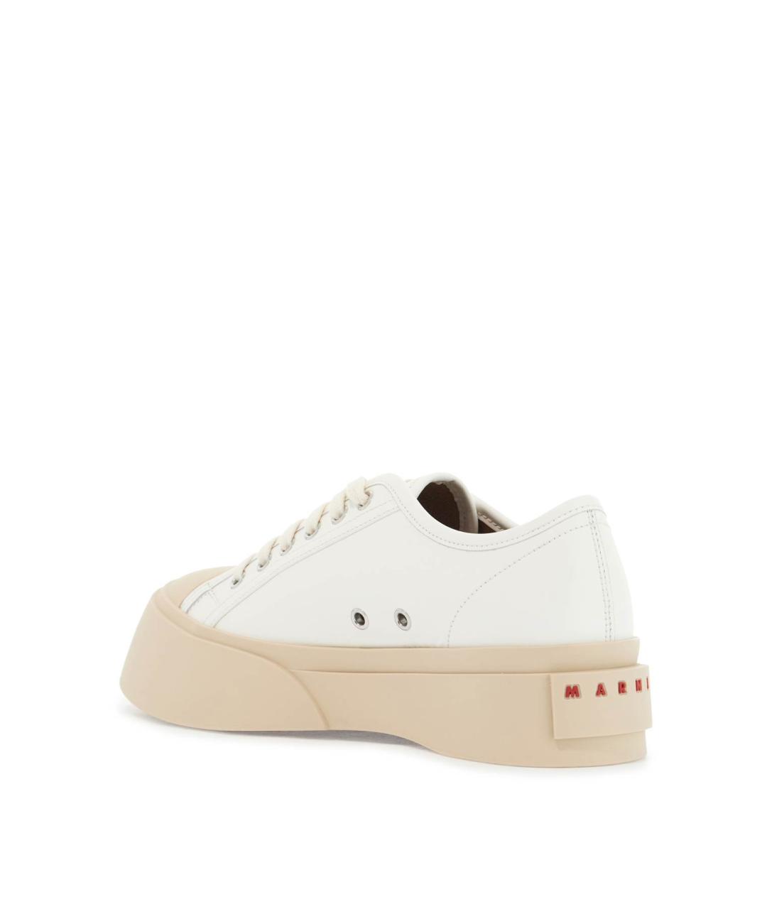 MARNI Белые кожаные низкие кроссовки / кеды, фото 4