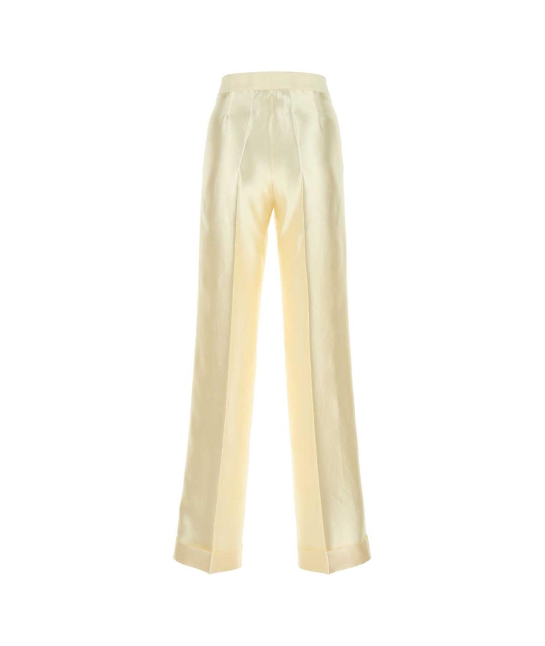 MAISON MARGIELA Бежевые вискозные прямые брюки, фото 2