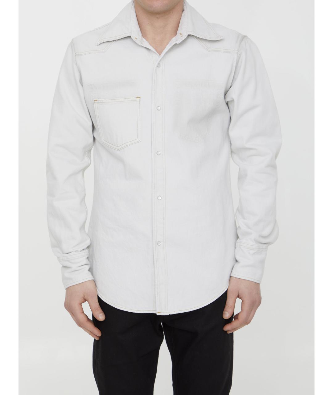 MAISON MARGIELA Белая хлопковая кэжуал рубашка, фото 6