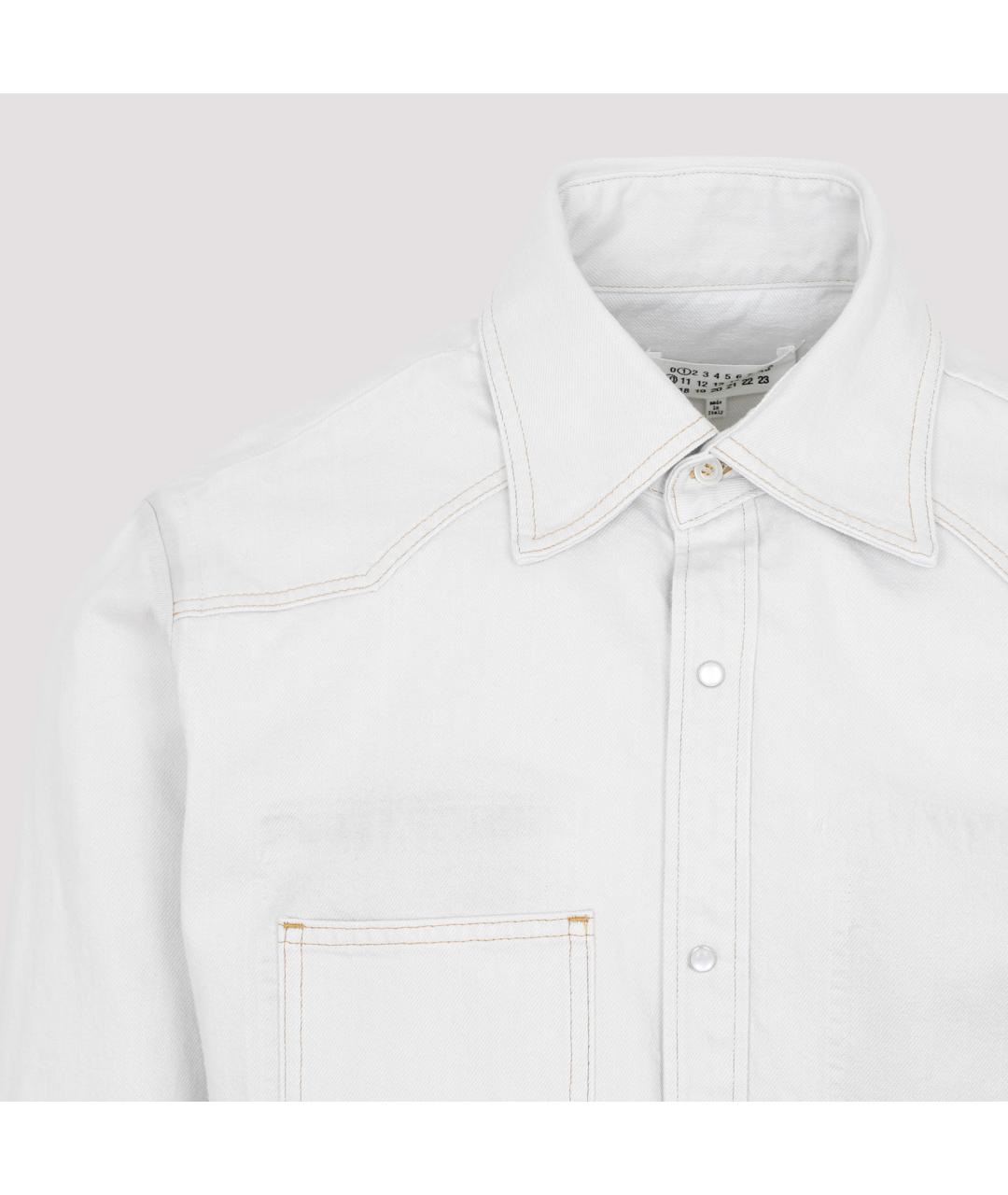 MAISON MARGIELA Белая хлопковая кэжуал рубашка, фото 5
