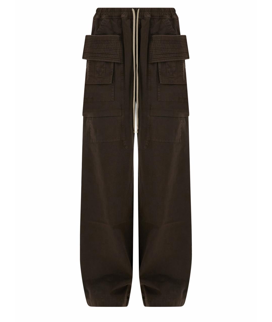 RICK OWENS DRKSHDW Коричневые хлопковые повседневные брюки, фото 1