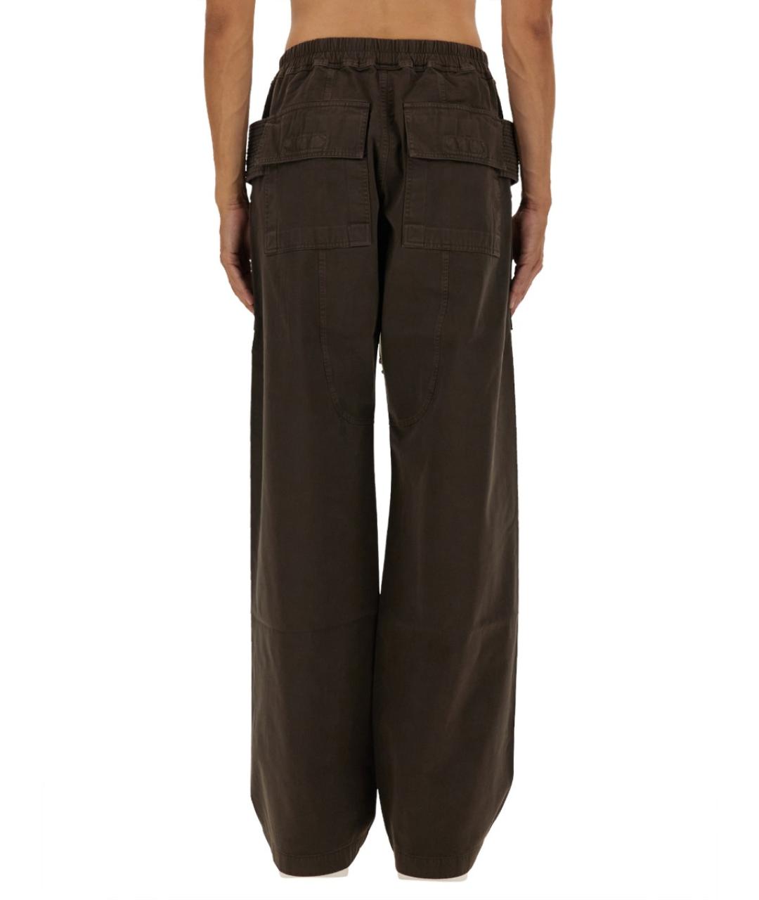 RICK OWENS DRKSHDW Коричневые хлопковые повседневные брюки, фото 2