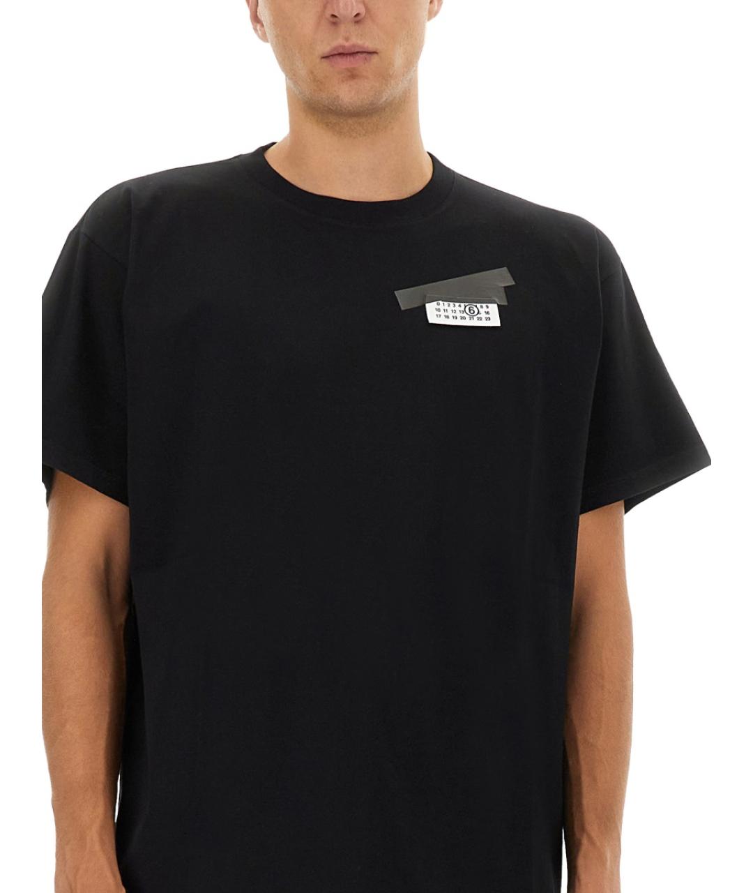 MM6 MAISON MARGIELA Черная хлопковая футболка, фото 4