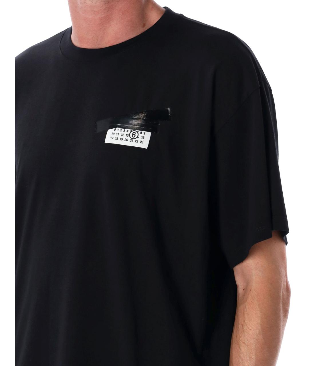 MM6 MAISON MARGIELA Черная хлопковая футболка, фото 3