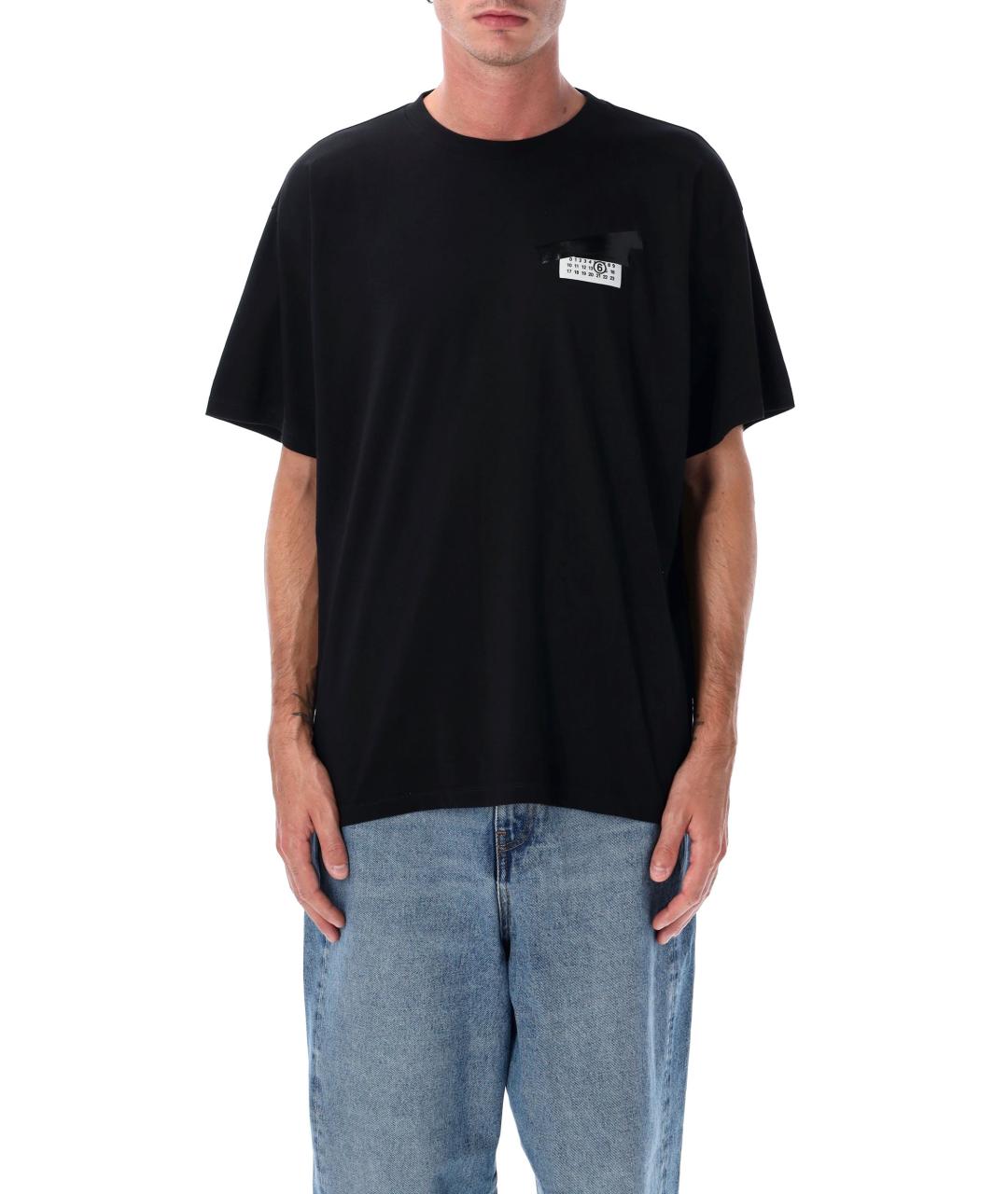 MM6 MAISON MARGIELA Черная хлопковая футболка, фото 5