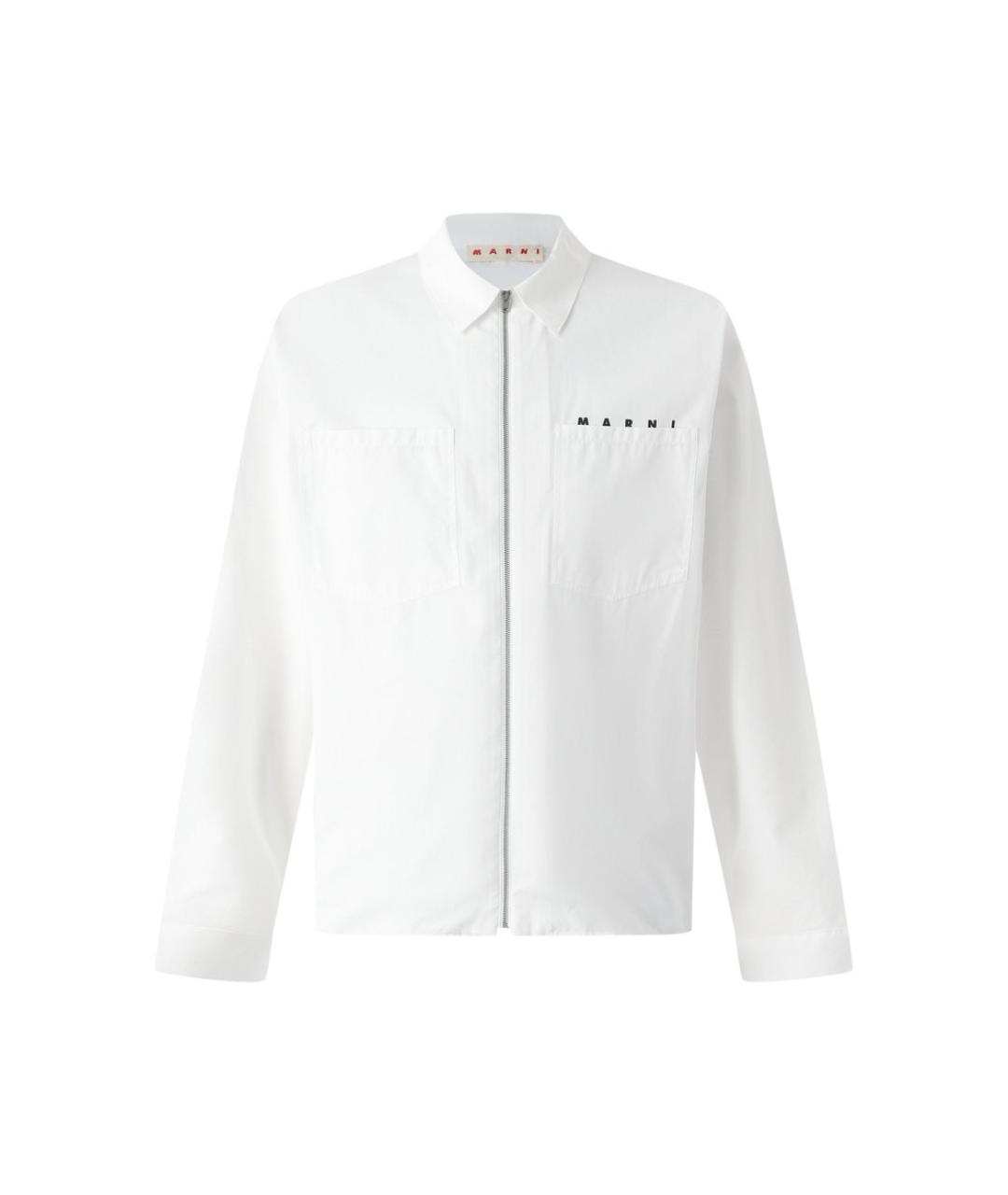 MARNI Белая хлопковая кэжуал рубашка, фото 1