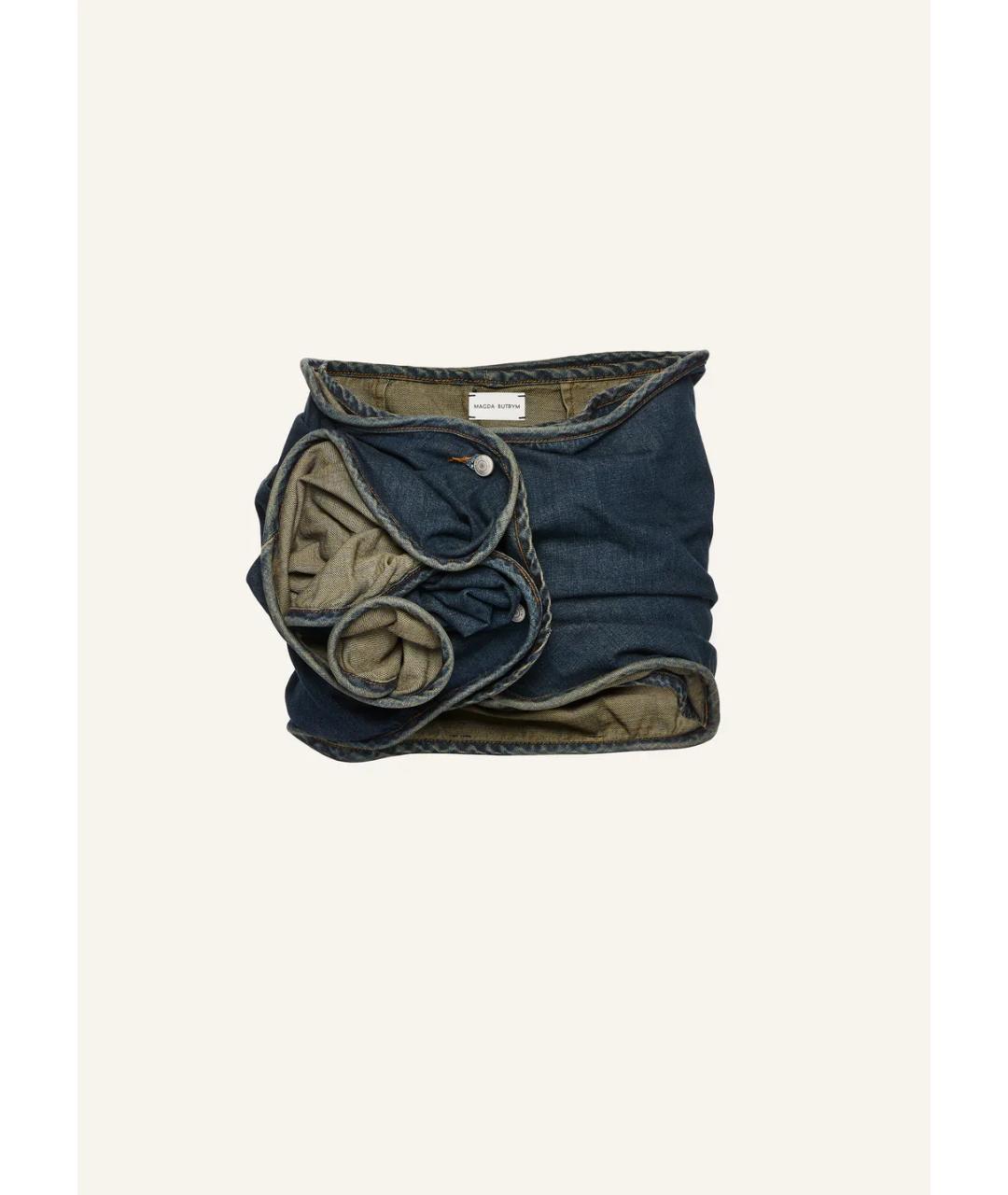 MAGDA BUTRYM Синяя хлопковая юбка мини, фото 1