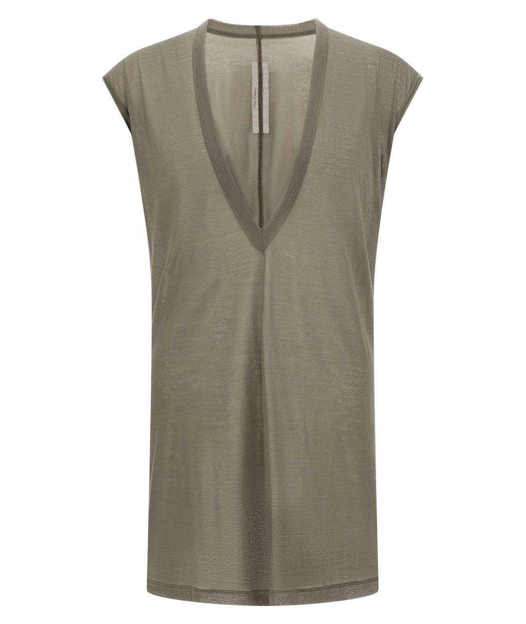 RICK OWENS Серая хлопковая майка, фото 1