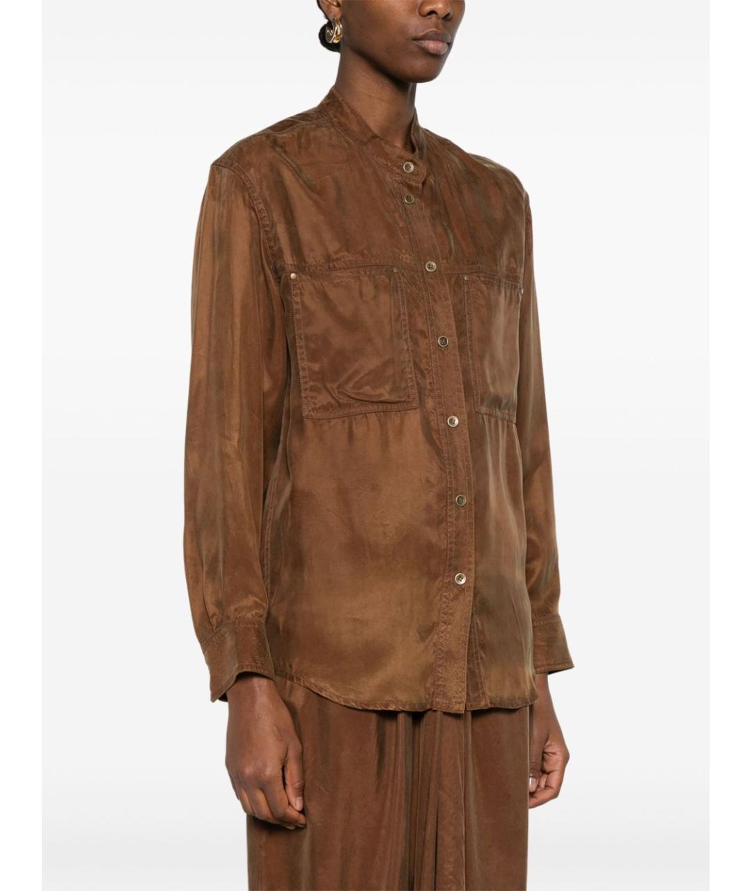 ISABEL MARANT Коричневая вискозная рубашка, фото 4