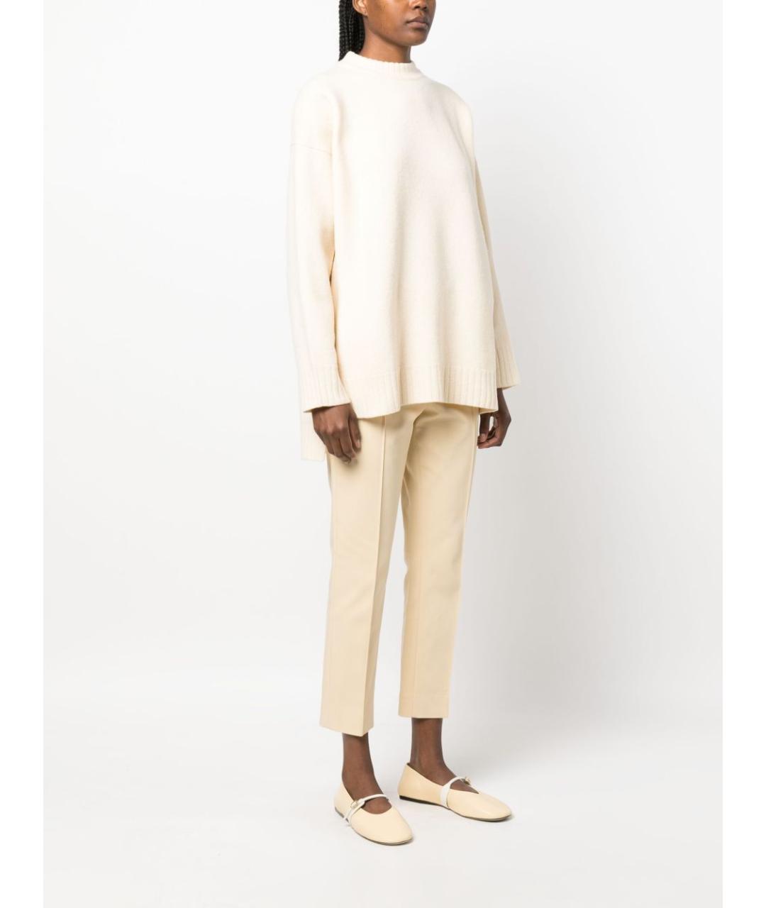 JIL SANDER Бежевый шерстяной джемпер / свитер, фото 4