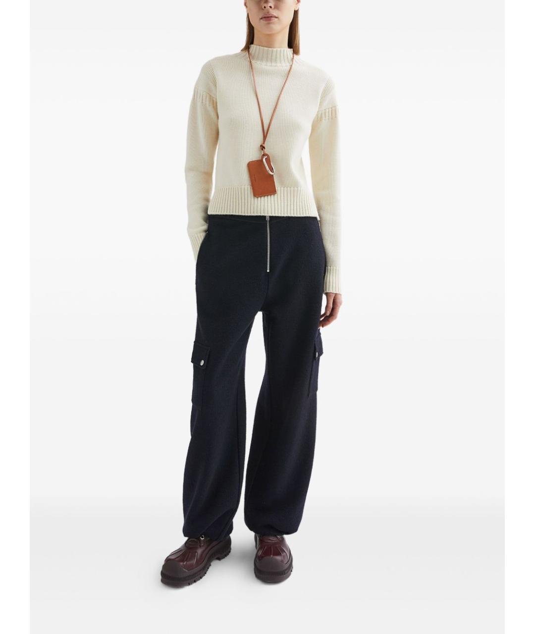 JIL SANDER Бежевый шерстяной джемпер / свитер, фото 5